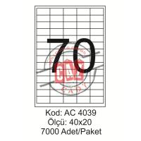 A4 Lazer Kod:AC 4039