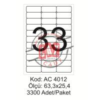 A4 Lazer Kod:AC 4012