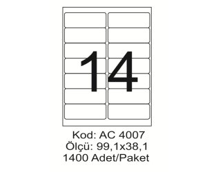A4 Lazer Kod:AC 4007