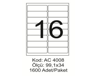 A4 Lazer Kod:AC 4008