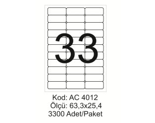 A4 Lazer Kod:AC 4012