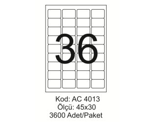 A4 Lazer Kod:AC 4013