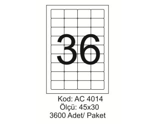 A4 Lazer Kod:AC 4014