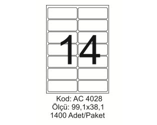 A4 Lazer Kod:AC 4028