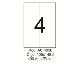 A4 Lazer Kod:AC 4030