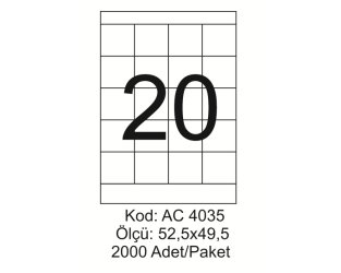 A4 Lazer Kod:AC 4035