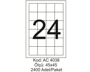 A4 Lazer Kod:AC 4038