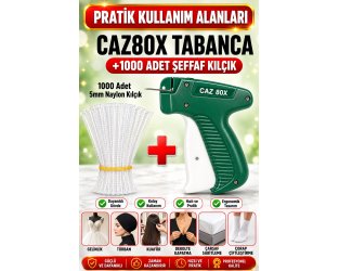 CADY Türban Gelinlik Tabancası 80x Ve 1000 Adet (10 Soket) 5mm Naylon