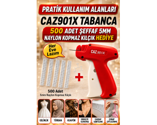 CAZ Türban Gelinlik Tabancası 901X Ve 500 Adet (5 Soket) 5mm Naylon Kılçık