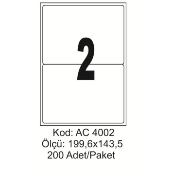 A4 Lazer Kod:AC 4002