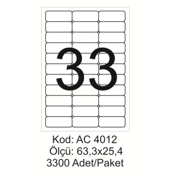 A4 Lazer Kod:AC 4012