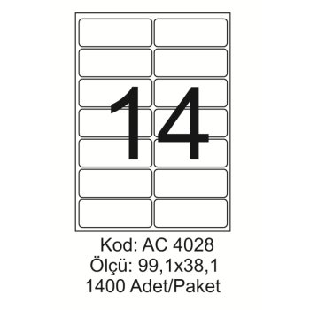 A4 Lazer Kod:AC 4028