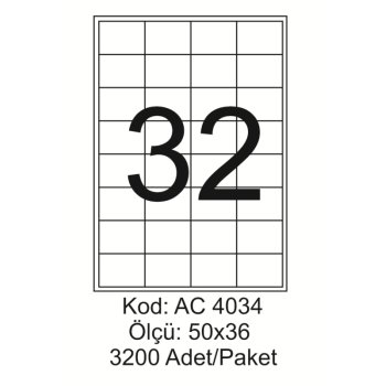 A4 Lazer Kod:AC 4034