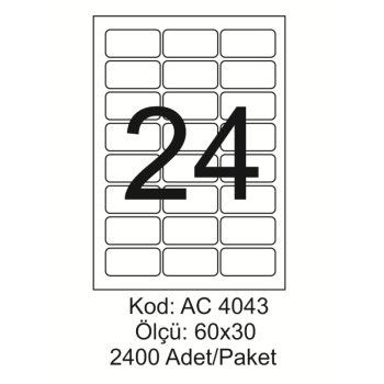 A4 Lazer Kod:AC 4043