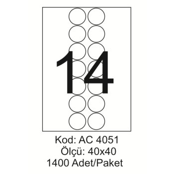 A4 Lazer Kod:AC 4051
