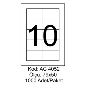 A4 Lazer Kod:AC 4052