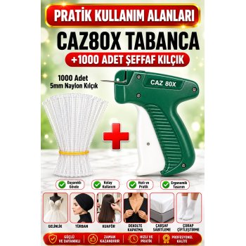 CADY Türban Gelinlik Tabancası 80x Ve 1000 Adet (10 Soket) 5mm Naylon